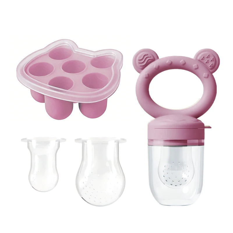 Grignoteur Filet Bébé & Moules Silicone — Set Alimentation 4-18 mois