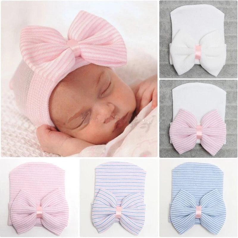 Bonnets bébé avec nœud