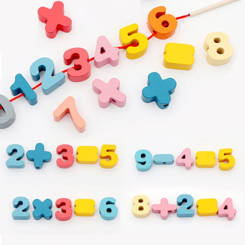 Perles à Enfiler Lettres & Chiffres — Jeu Montessori 2-5 ans