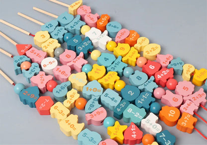 Perles à Enfiler Lettres & Chiffres — Jeu Montessori 2-5 ans