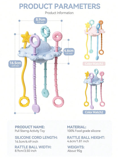 Jouet Sensoriel à Cordes — Éveil Motricité Bébé 6-18 mois