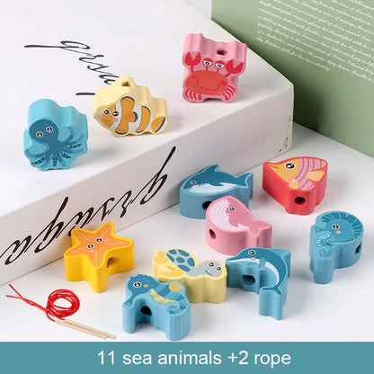 Perles à Enfiler Lettres & Chiffres — Jeu Montessori 2-5 ans