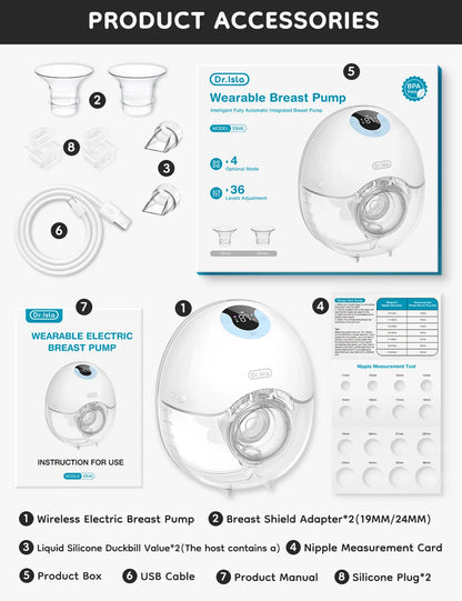 Tire-Lait Électrique Portable Mains Libres — 4 Modes 36 Niveaux