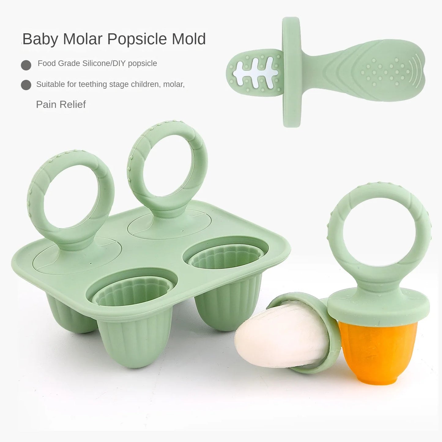Grignoteur Filet Bébé + Moules à Glace — Set Alimentation 4-18 mois