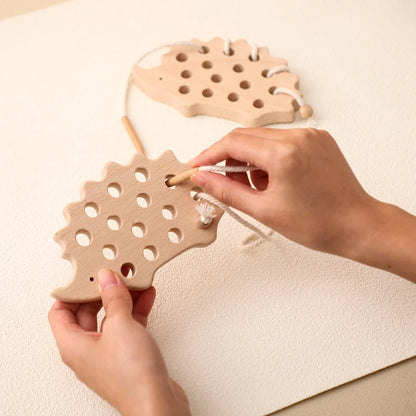Jouets en Bois à Lacer Montessori — Hérisson & Dinosaure 2-5 ans