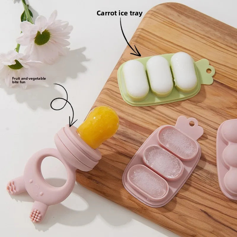 Grignoteur Filet Bébé & Moules Silicone — Set Alimentation 4-18 mois