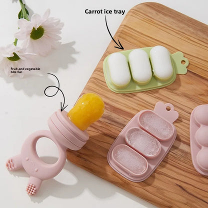 Grignoteur Filet Bébé & Moules Silicone — Set Alimentation 4-18 mois