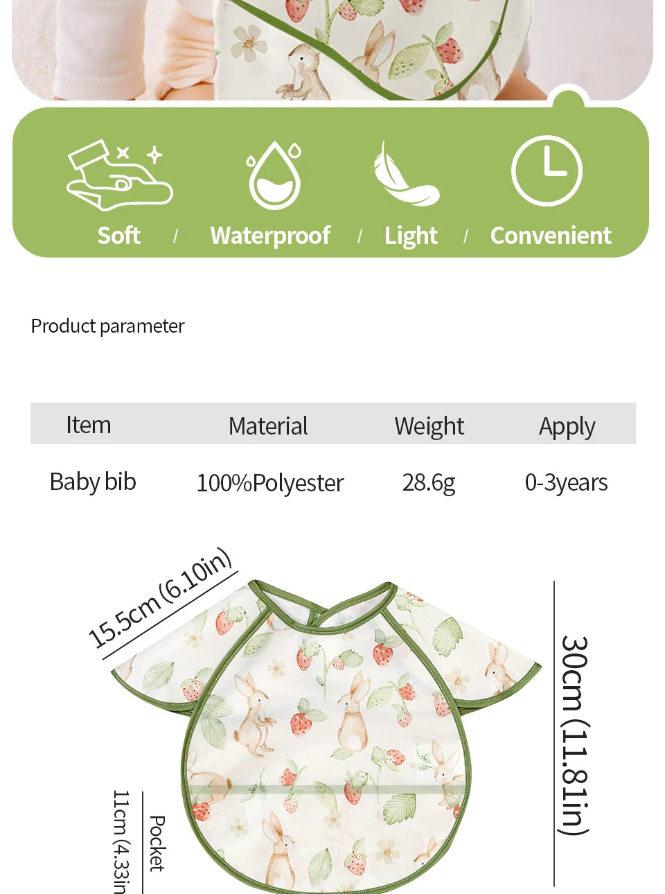 Bavoir Imperméable 360° — Rotation Complète Motifs Jungle & Animaux