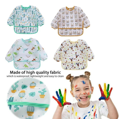 Bavoir Bébé Imperméable Manches Longues — Style Tablier