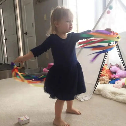 Anneau à Rubans Colorés — Jouet Sensoriel Danse & Éveil 1-4 ans