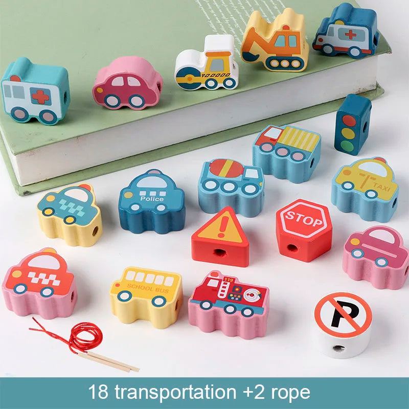 Perles à Enfiler Lettres & Chiffres — Jeu Montessori 2-5 ans