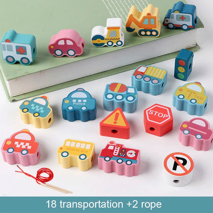 Perles à Enfiler Lettres & Chiffres — Jeu Montessori 2-5 ans