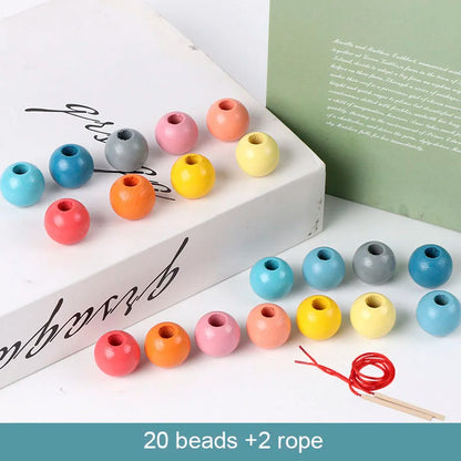 Perles à Enfiler Lettres & Chiffres — Jeu Montessori 2-5 ans