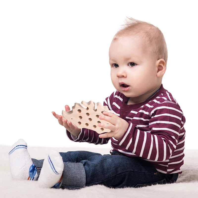 Jouets en Bois à Lacer Montessori — Hérisson & Dinosaure 2-5 ans