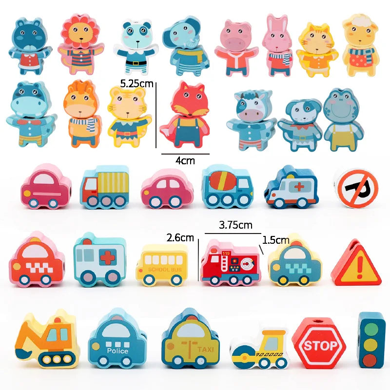 Perles à Enfiler Lettres & Chiffres — Jeu Montessori 2-5 ans