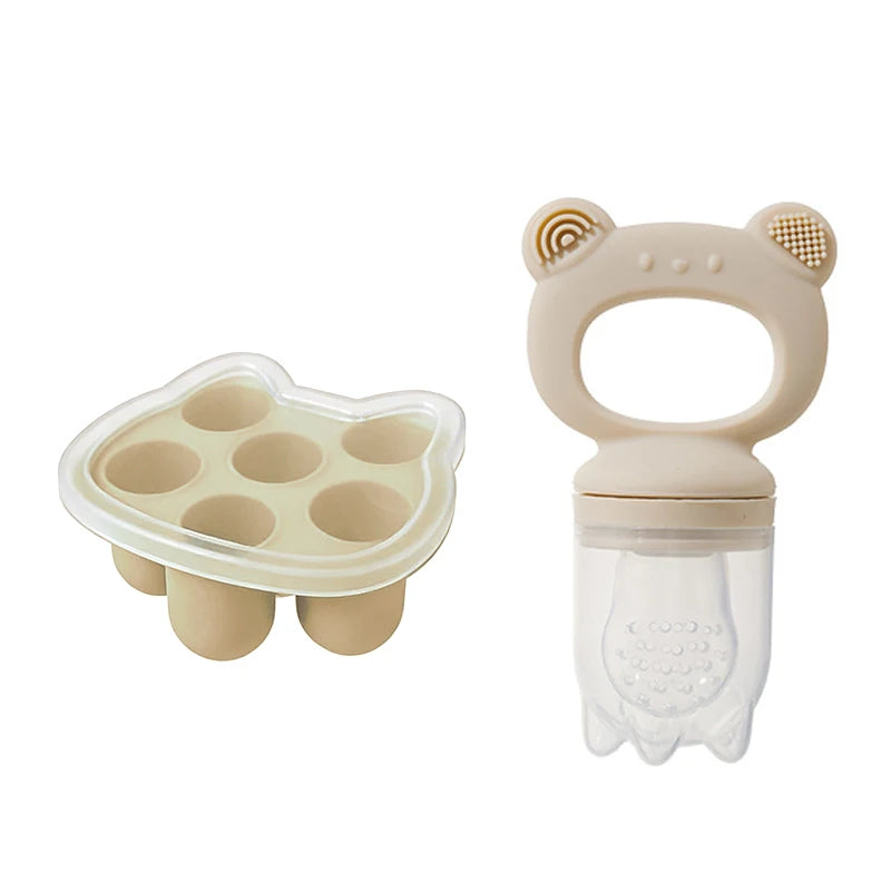 Grignoteur Filet Bébé & Moules Silicone — Set Alimentation 4-18 mois