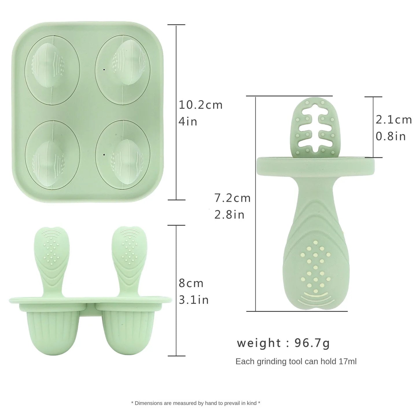 Grignoteur Filet Bébé + Moules à Glace — Set Alimentation 4-18 mois