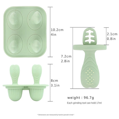Grignoteur Filet Bébé + Moules à Glace — Set Alimentation 4-18 mois