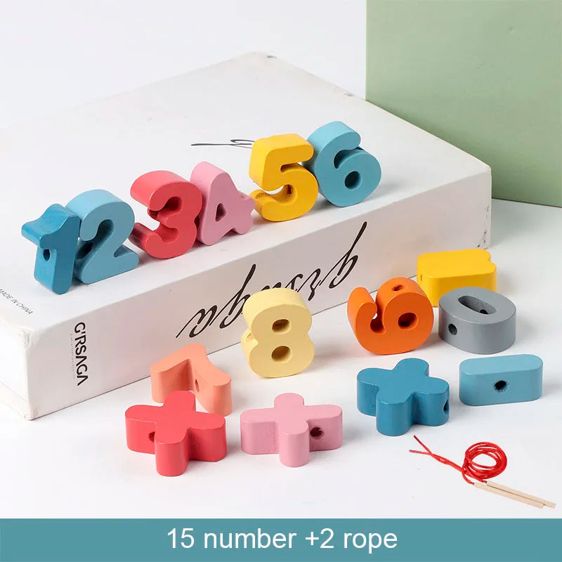 Perles à Enfiler Lettres & Chiffres — Jeu Montessori 2-5 ans