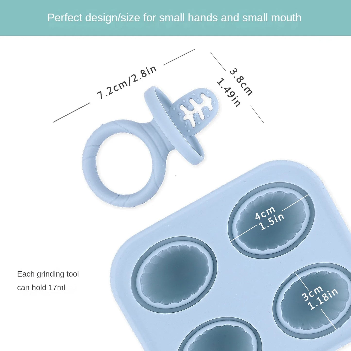 Grignoteur Filet Bébé + Moules à Glace — Set Alimentation 4-18 mois