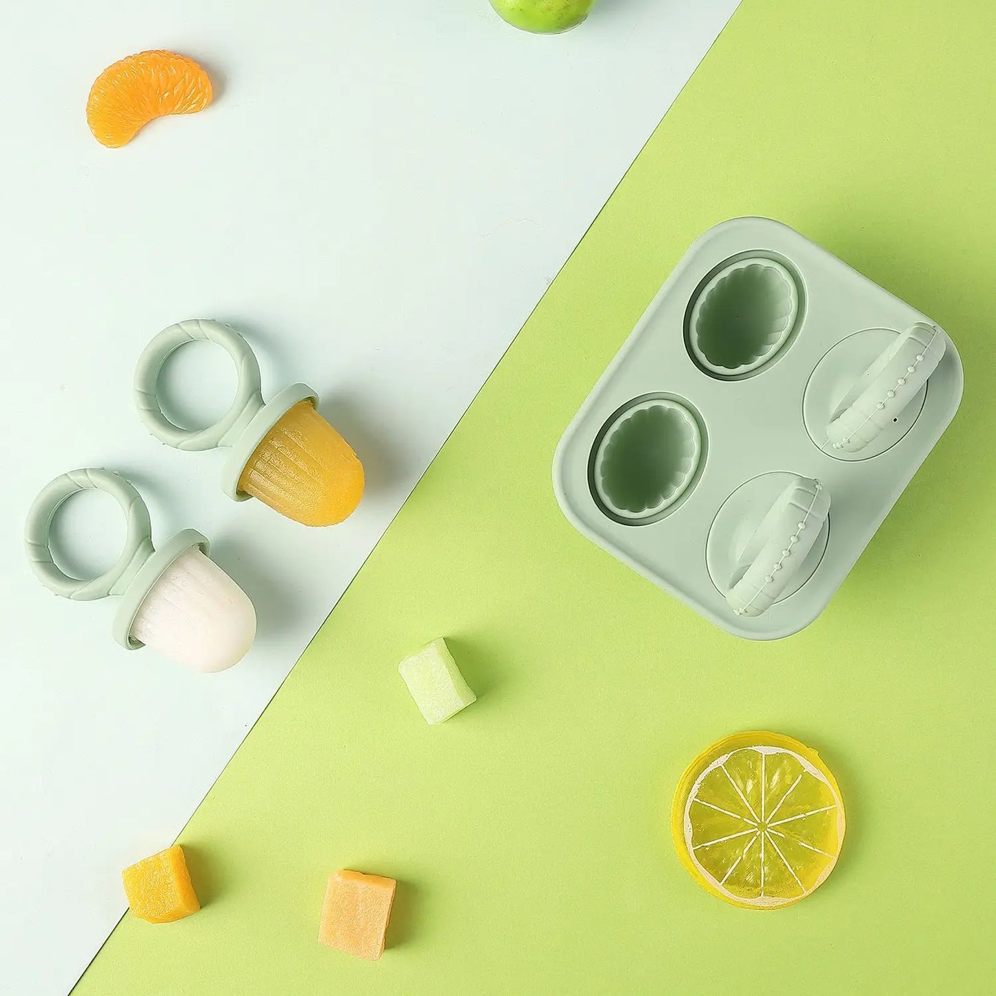 Grignoteur Filet Bébé + Moules à Glace — Set Alimentation 4-18 mois