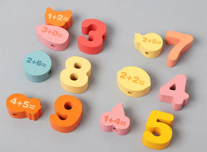 Perles à Enfiler Lettres & Chiffres — Jeu Montessori 2-5 ans