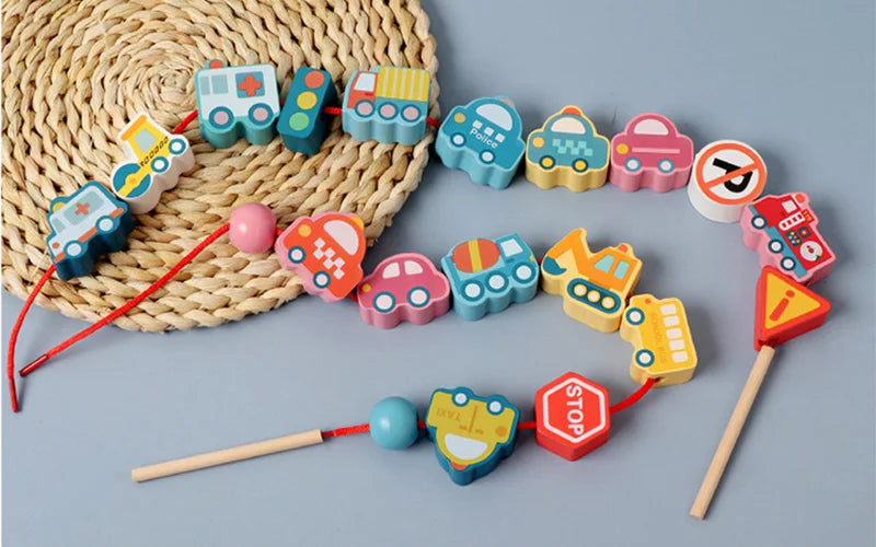 Perles à Enfiler Lettres & Chiffres — Jeu Montessori 2-5 ans