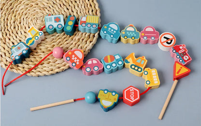 Perles à Enfiler Lettres & Chiffres — Jeu Montessori 2-5 ans