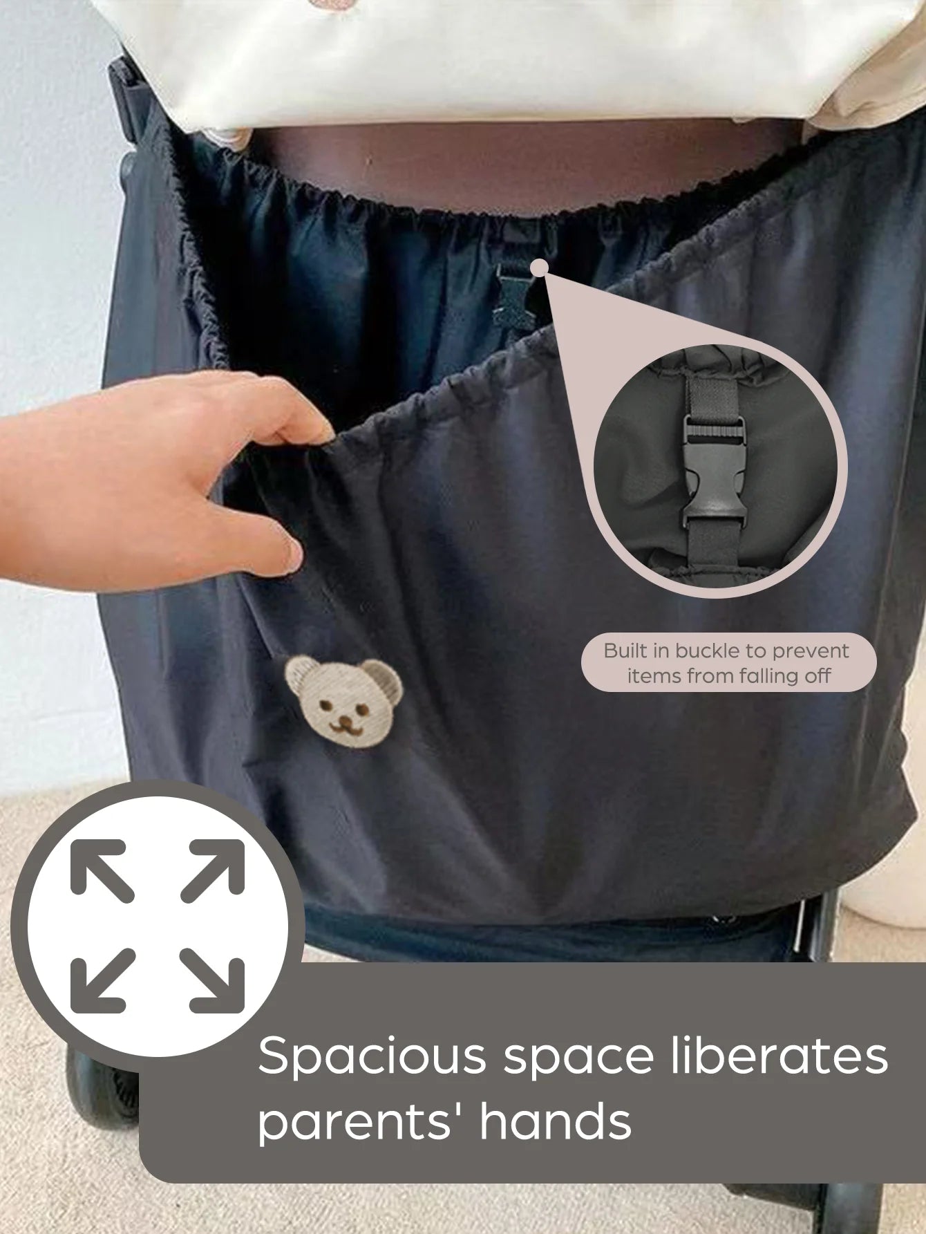 Sac de Rangement Poussette — Organisateur Pratique Motif Ourson