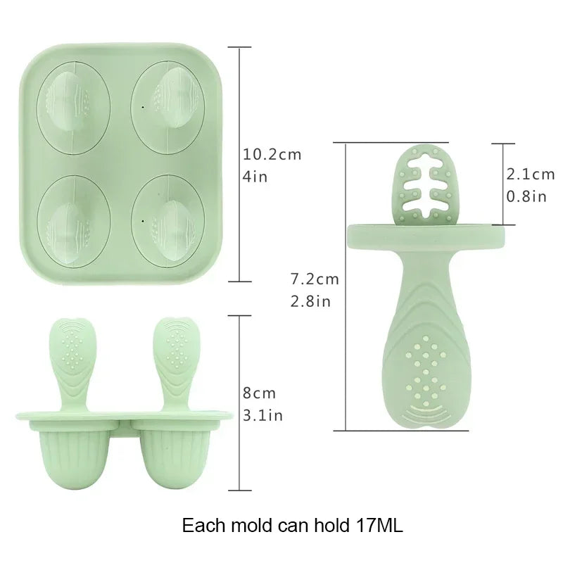 Grignoteur Filet Bébé + Moules à Glace — Set Alimentation 4-18 mois