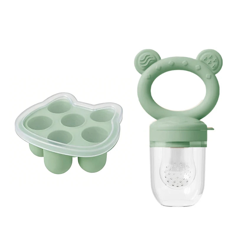 Grignoteur Filet Bébé & Moules Silicone — Set Alimentation 4-18 mois