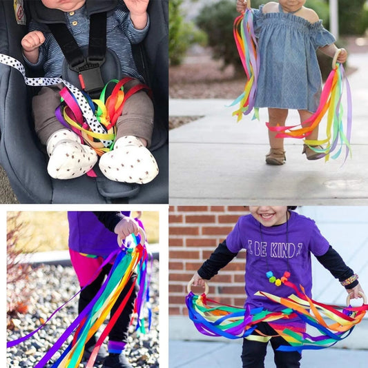 Anneau à Rubans Colorés — Jouet Sensoriel Danse & Éveil 1-4 ans