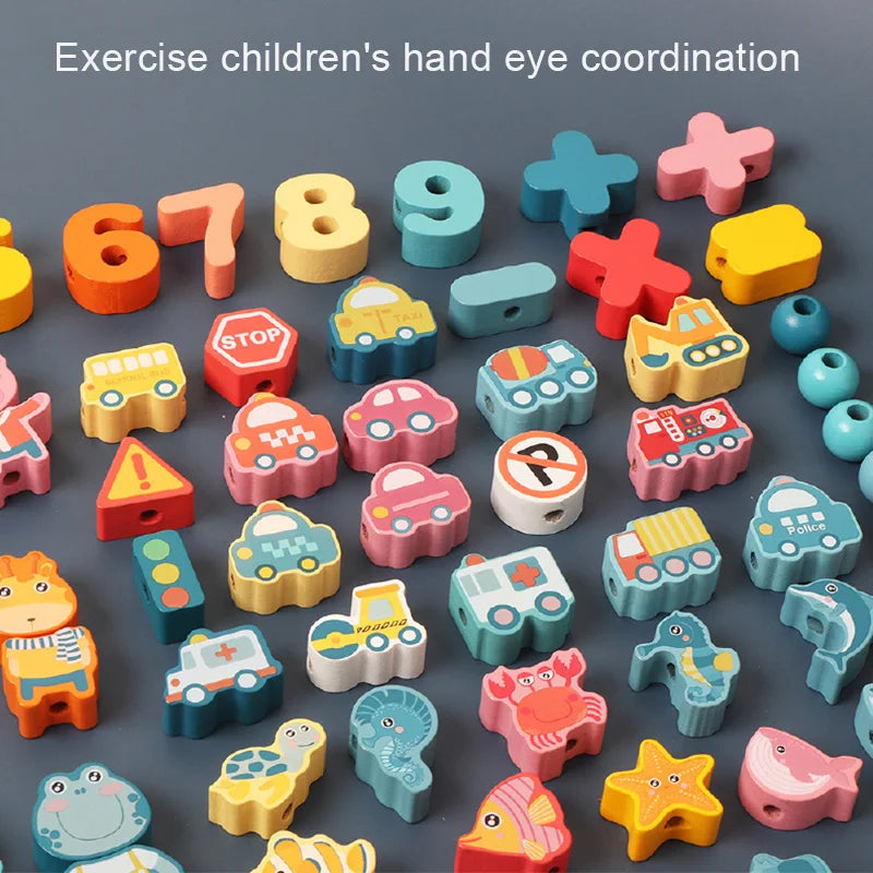 Perles à Enfiler Lettres & Chiffres — Jeu Montessori 2-5 ans