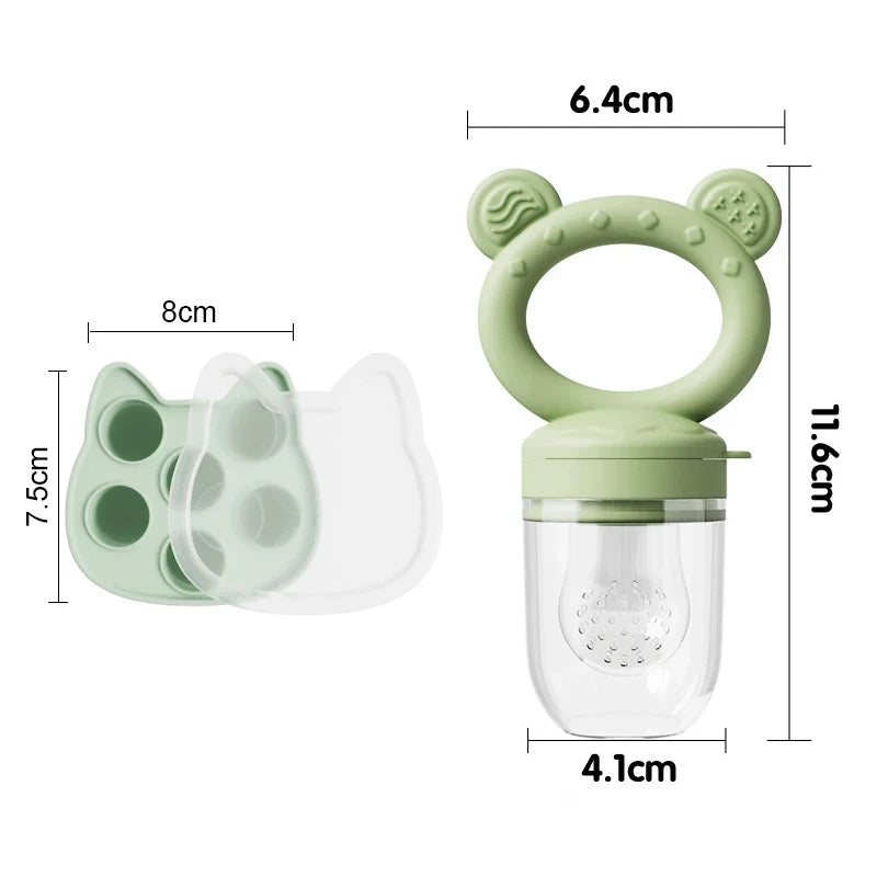 Grignoteur Filet Bébé & Moules Silicone — Set Alimentation 4-18 mois