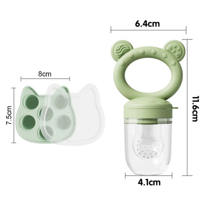 Grignoteur Filet Bébé & Moules Silicone — Set Alimentation 4-18 mois