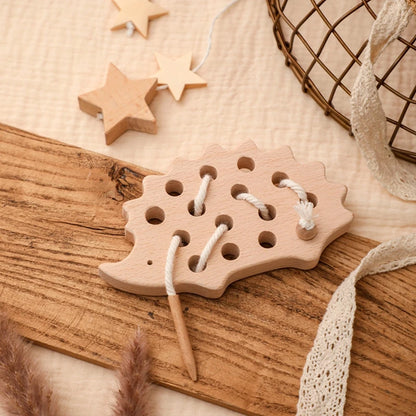 Jouets en Bois à Lacer Montessori — Hérisson & Dinosaure 2-5 ans