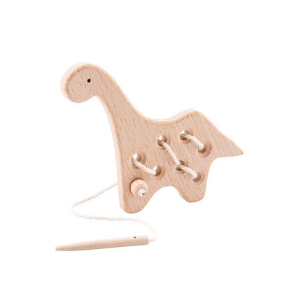 Jouets en Bois à Lacer Montessori — Hérisson & Dinosaure 2-5 ans