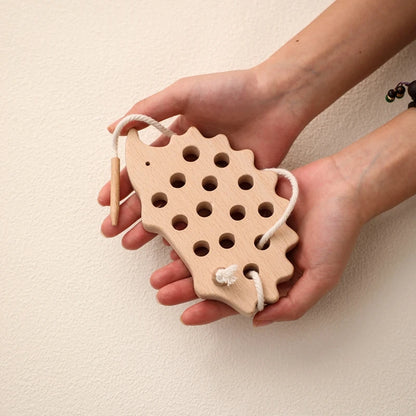 Jouets en Bois à Lacer Montessori — Hérisson & Dinosaure 2-5 ans
