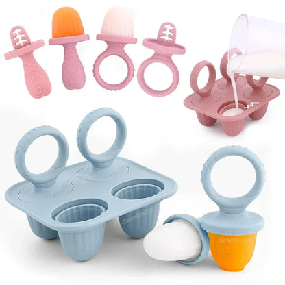 Grignoteur Filet Bébé + Moules à Glace — Set Alimentation 4-18 mois