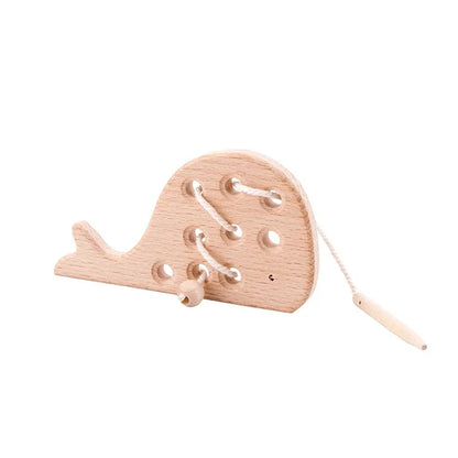 Jouets en Bois à Lacer Montessori — Hérisson & Dinosaure 2-5 ans
