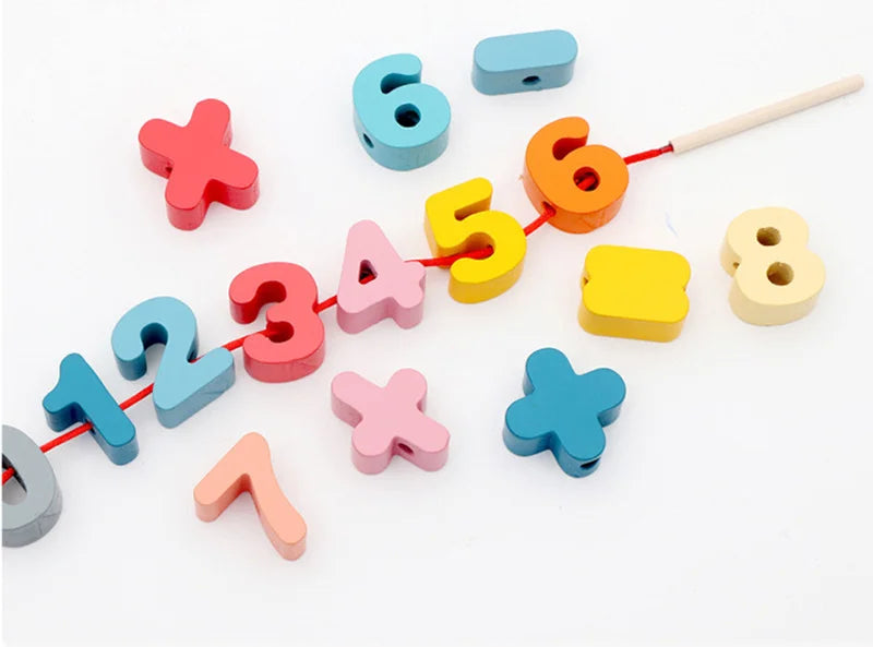 Perles à Enfiler Lettres & Chiffres — Jeu Montessori 2-5 ans
