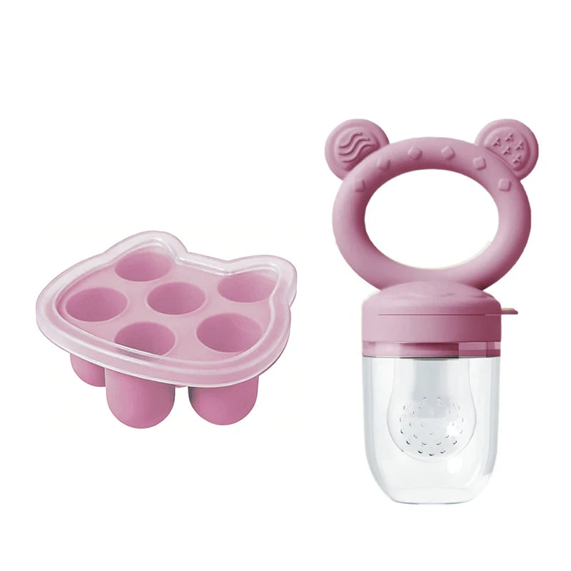 Grignoteur Filet Bébé & Moules Silicone — Set Alimentation 4-18 mois